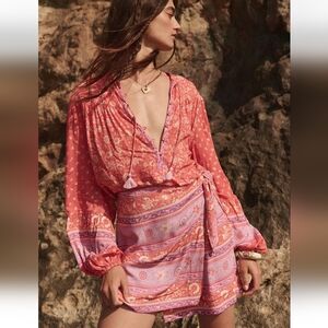 NWT Spell Sunshine Bandit Wrap Skirt